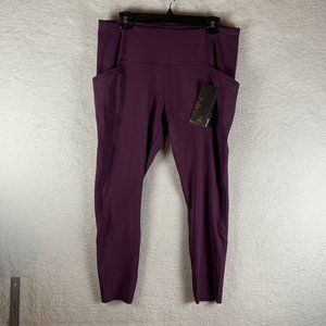 Hind Legging Women's XL‎ Purple Pockets Stretch Mesh Detail Yoga Pull On 7006